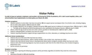 covid visitor policy